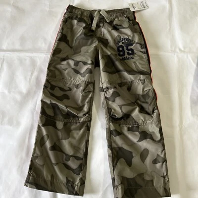 Oshkosh B’gosh Pants Camouflage Water Resistant Bottom Zip Leg Drawstring Boys 5 - Image 1 of 4