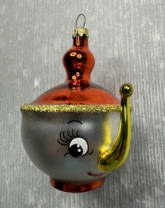 vintage CHRISTOPHER RADKO Tea and Sympathy Mrs Potts Glass Ornament made Italy - Picture 1 of 14