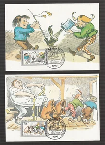 C 02 ) Deutschland 1990: 4 schöne Maximumkarten - Max und Moritz - Bild 1 von 2