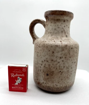 West German Scheurich Fat Lava Vase Form with Handle  414-14 Brown - image 1 of 4