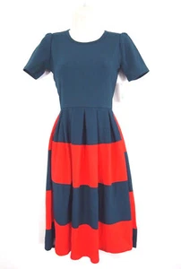 X-Small LuLaRoe Amelia Neu mit Etikett rot grün Streifen gestreift türkis orange URLAUB Kleid  - Bild 1 von 4