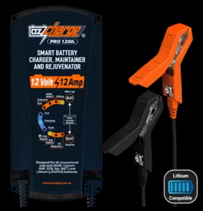 Lithium Pro Series 12V 12A OzCharge Battery Charger - Picture 1 of 4