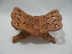 Antiuqe Vintage Wood Carved Book Holder for Large Books, Bibles, Cookbooks Etc. - Picture 1 of 9