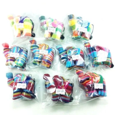 Key chain Thai cotton fabric elephant colorful cute handcraft souvenir woman bag - Image 1 of 4