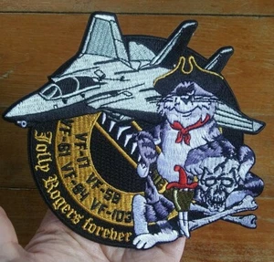 TOMCAT Jolly Rogers forever VF-17 VF-5B VF-61 VF-84 VF-103 grande toppa marina - Foto 1 di 6