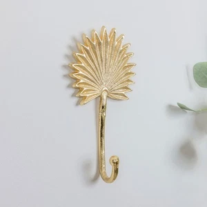 Gold Palm Leaf Wall Hook wall storage home decor wall hanging gold decor - Picture 1 of 2