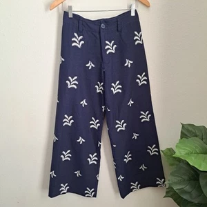 Elie Tahari marineblau weites Bein Cropped bestickt Hose Größe 2 ~ gebraucht, in einwandfreiem Zustand - Bild 1 von 9
