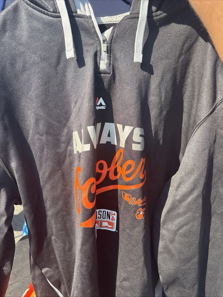 Moletom com capuz Majestic Baltimore Orioles Always outubro pós-temporada 2014 playoffs GG - Imagem 1 de 1