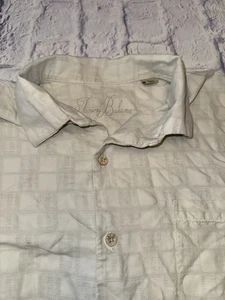 Tommy Bahama Mens Large Beige Camp 100% Silk Button Up Pocket - Picture 1 of 9