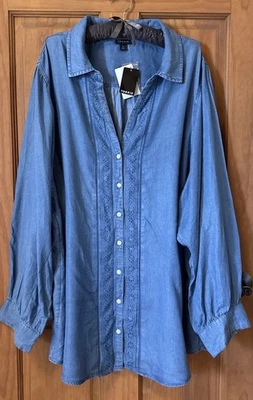 CAMISA VAQUERA TÓRRIDA MANGA LARGA ABOTONADA TOP 5 5X 5 XL 28 NUEVA Foto 1 de 4