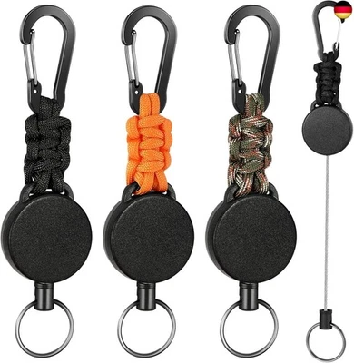 MIIEPLS 3 Stücke Schlüsselanhänger Ausziehbar Schlüsselband Ausziehbar Ausweis Ein