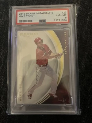2016 Panini Immaculate Collection #23 Mike Trout /99 PSA 8 Pop 6 None Higher - Image 1 of 2