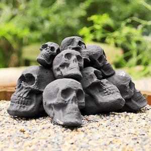 12pcs Assorted Ceramic Fireproof Fire Pit Skull Logs for Stone Firepit, Skele... - Picture 1 of 9