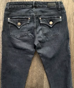 Gorgeous Womens Dark Wash Stretch CELEBRITY Skinny Jeans Size 7/28 inseam 32 - Picture 1 of 13