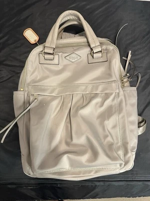 Mochila MZ Wallace con bolso pequeño - Color NIEBLA cuero gris Foto 1 de 4