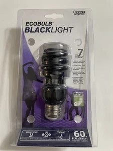 Black Light Ultraviolet Blacklight Bulb 60 Watts 7 Year Life E26 Standard Base - Picture 1 of 8