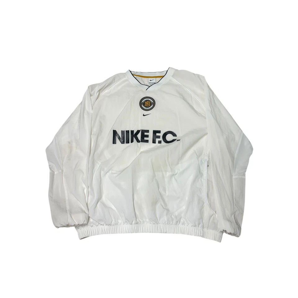 Nike FC White Nylon Pullover Track Jacket Loose Fit XL - Image 1 of 4