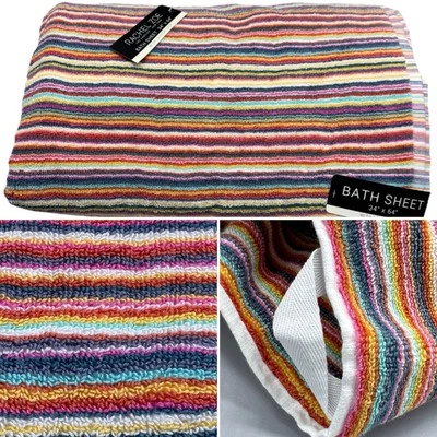 Rachel Zoe радужная полоса негабаритное банное полотенце лист шкафчик петля цветной 34 x 64 - Изображение 1 из 4