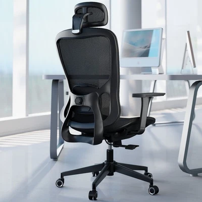 Сетчатый офисный стул, поворотный удобный стол стулья с высокой спинкой — 3D-подлокотник - Изображение 1 из 4