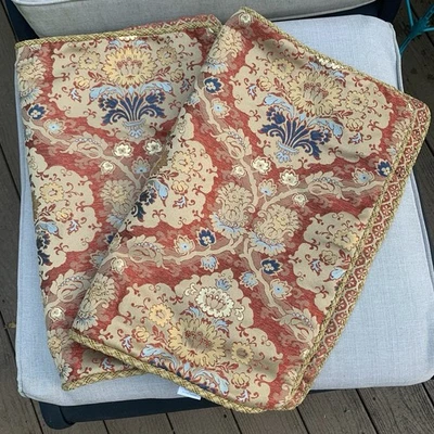 Waterford Linens “Olympia” Standard Size Pillow Shams 20x26” Damask Zip Set of 2 - Image 1 of 4