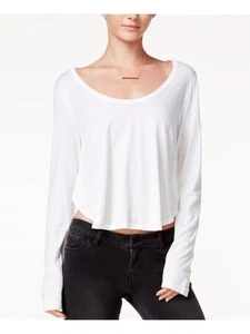 CHELSEA SKY Womens Ivory Long Sleeve Jewel Neck Hi-Lo Top Size: S - Picture 1 of 9