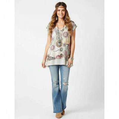 Top American Rag para mujer multicolor asimétrico en capas talla grande 1X Y2K Fairy Boho Foto 1 de 4