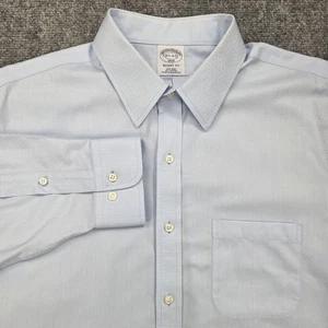 Brooks Brothers Hemd Herren 16,5 Blau Fischgrät Struktur Bügelfrei Regent Fit - Bild 1 von 17