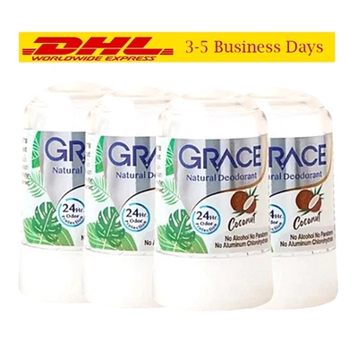 Desodorante Cristal Natural Alum Grace Roll Piedra de Coco Thai Rock 70g Cuerpo x4 Foto 1 de 4