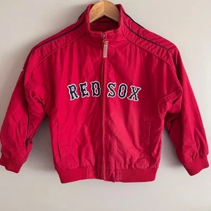 Vintage Majestic Boston Red Sox Full Zip Nylon Bomber Jacket Kids Size 7 - Picture 1 of 11