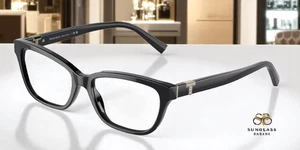 TIFFANY TF2233B 8001 Black Demo Lens 52 mm Women's Eyeglasses - Picture 1 of 6