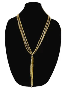 New Multi Strand Gold Silver Hematite Necklace with Chain Tassle #N2482 - Picture 1 of 3