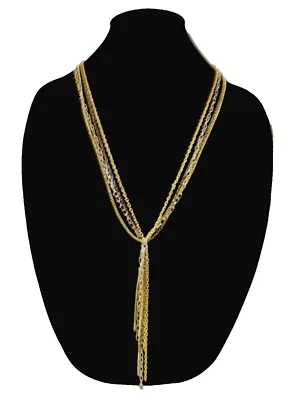 Nuevo Collar de Hematita Multi Hilos Oro Plata con Borla de Cadena #N2482 Foto 1 de 3