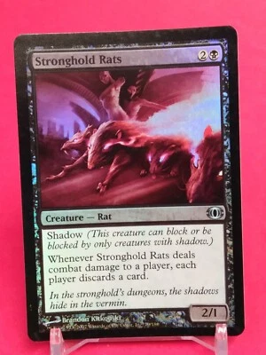 Magic The Gathering 1x STRONGHOLD RATS - Future Sight MTG Black Unc FOIL NM - Image 1 of 2