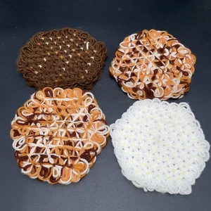 Crochet Pot Holders Trivets Lot of 4 Vintage Kitchen Decor Country Cottage Yarn - Picture 1 of 14
