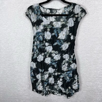Vestido Bryn Walker Para Mujer M Azul Blanco Floral Arrugado Alto Cambio Bajo Sin Mangas EE. UU. Foto 1 de 4