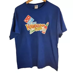 Vintage Domino’s Pizza Hawaiian Bacon Tabasco Promo Staff T-Shirt Large blau - Bild 1 von 4