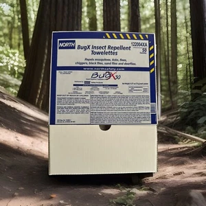 BugX30 insect repellent towelettes Box Of 50 - Picture 1 of 3