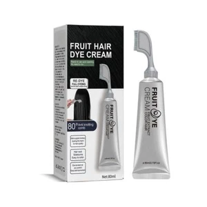 Crème Teinture Fruits Noirs 80ml, Crème Teinture Cheveux Noirs Naturelle, Manque Teinture Cheveux - Photo 1/13