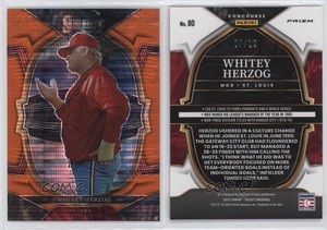 2023 Panini Select Concourse Neon Orange Pulsar Prizm /12 Whitey Herzog #80 HOF