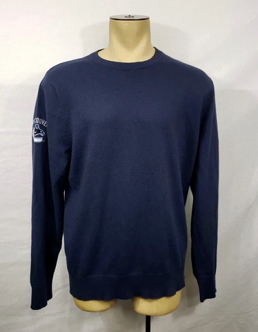 Mens The North Face Vancouver Canucks NHL blue pullover wool blend sweater Large Cover