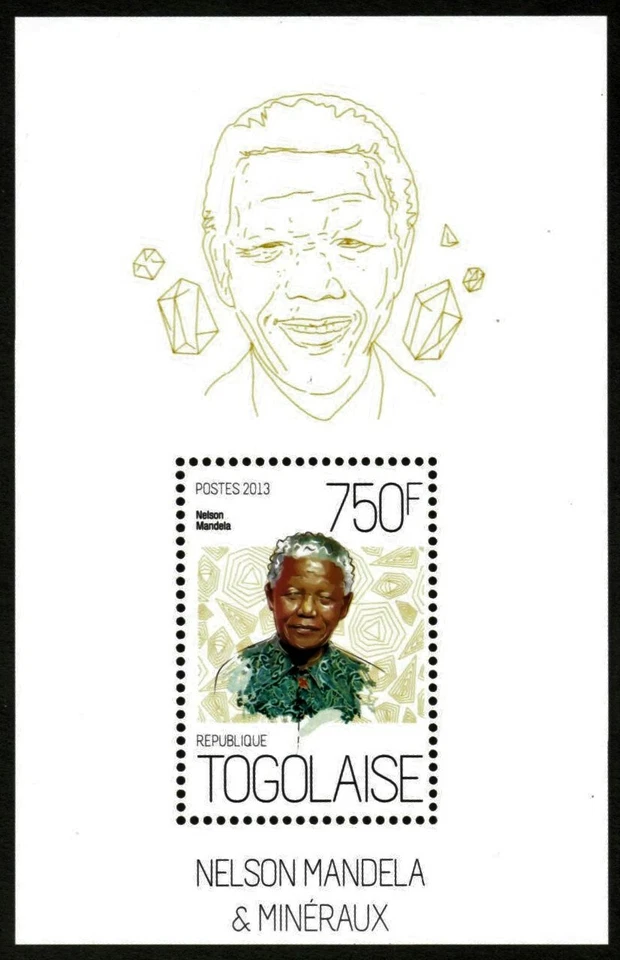 Togo 2013 - Nelson Mandela and African Minerals - Souvenir Sheet - MNH - Image 1 of 1