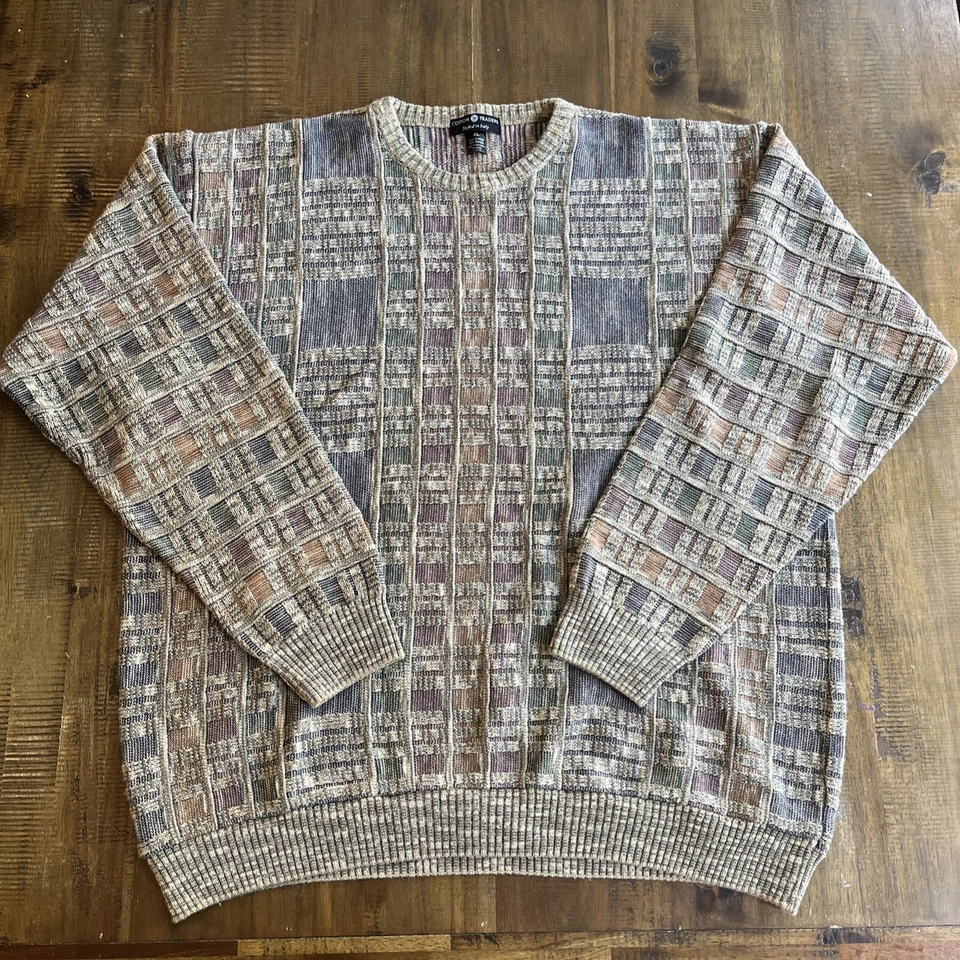 Cotton Traders Sweater * Coogi Bill Cosby Style* Mens XL multicolored Vintage - Image 1 of 4