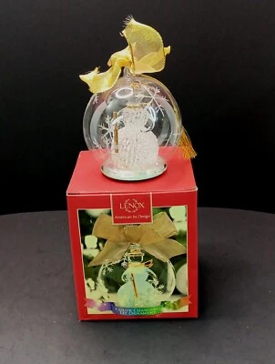 Lenox Glass Wonder Ball-Color Changing Lit Snowman Christmas Ornament 4.75" - Image 1 of 4