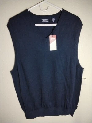 Chaleco Suéter Izod Para Hombres Sin Mangas Talla Grande Azul Marino Mezcla de Algodón Nuevo Foto 1 de 4