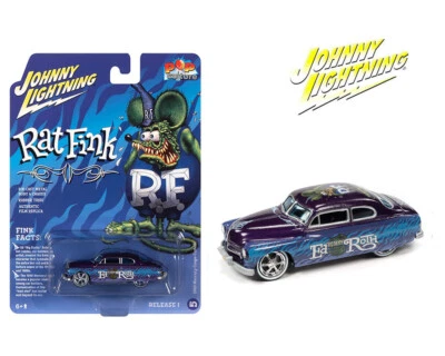 JOHNNY LIGHTNING 1:64 1949 MERCURY COUPE CUSTOM RAT FINK  MODEL JLSP238-4G - Image 1 of 3