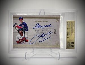 2017 Topps Definitive Dual Auto /35 Francisco Lindor & Corey Kluber Card BGS 9.5