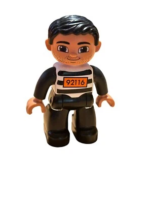 Lego Duplo Patrulla de Policía 10809 Figura Criminal Ladrón Camisa a Rayas Policía Hombre Juguete Foto 1 de 4