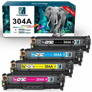 4PK Toner Cartridge CC530A 304A Black Color For HP Laserjet CM2320n CM2320nf - Picture 1 of 6