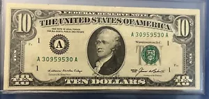 1985 10 Dollar Bill Federal Reserve Note Fancy Serial Repeater Boston “A” - Picture 1 of 2