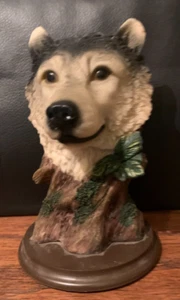 LUPI - Senza marchio - Testa di lupo animale 5,25" su base - - Foto 1 di 2
